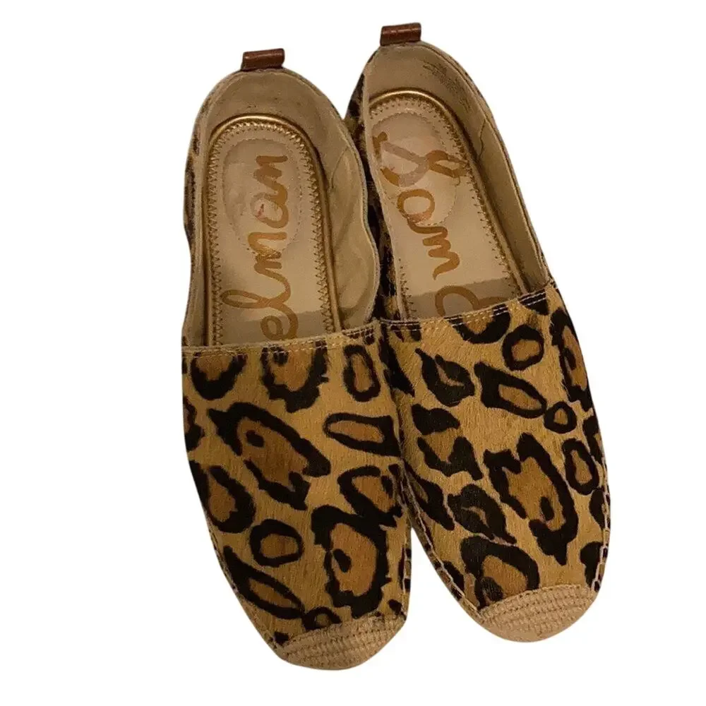 Sam Edelman Khloe Espadrille Cheetah\Animal Print Casual sz 6 Calf Hair Loafers